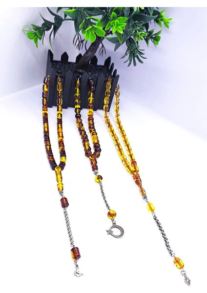 Kapsül&yuvarlak Kesim Toprak Fosilli & Altın Varaklı Flexiglass 3'lü Özel Tespih Hediye Seti fırsatları