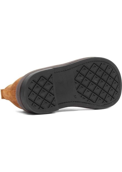 Kadın Taba Bağcıklı Kalın Tabanlı Süet Deri Ayakkabı indirimleri