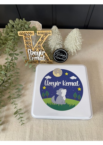 Isimli Yeni Doğan Bebek Mevlid Hediyelik Çikolata-Metal Kutu-Ulu Göktürk Kurtlu Toplam 50 Adet modelleri