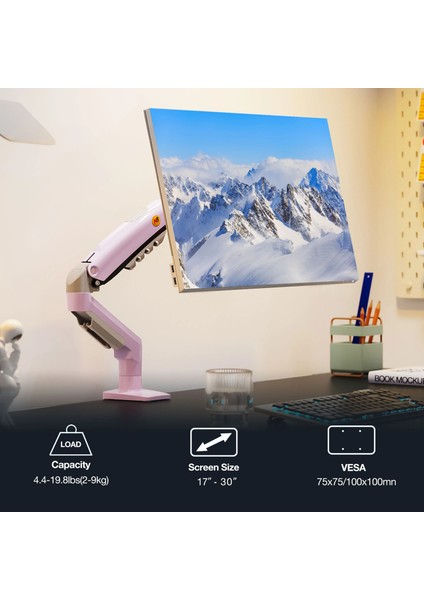 North Bayou F80 XJ (17-30 İnç) Monitör Standı Pembe - (9 kg’a Kadar 32 İnç Monitör Uyumlu) modelleri