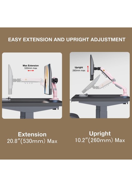 North Bayou F80 XJ (17-30 İnç) Monitör Standı Pembe - (9 kg’a Kadar 32 İnç Monitör Uyumlu) fırsatları