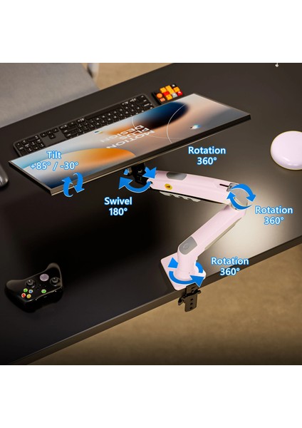 North Bayou F80 XJ (17-30 İnç) Monitör Standı Pembe - (9 kg’a Kadar 32 İnç Monitör Uyumlu) indirimleri