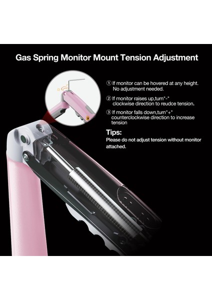 North Bayou F80 XJ (17-30 İnç) Monitör Standı Pembe - (9 kg’a Kadar 32 İnç Monitör Uyumlu)