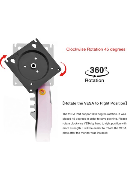 North Bayou F80 XJ (17-30 İnç) Monitör Standı Pembe - (9 kg’a Kadar 32 İnç Monitör Uyumlu)