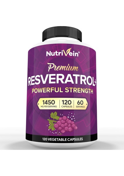 Resveratrol – 1450 Mg – 120 Vejetaryen Kapsül