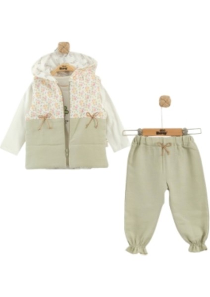 Çiçekli Müslin Elyafli Kız Bebek Takım