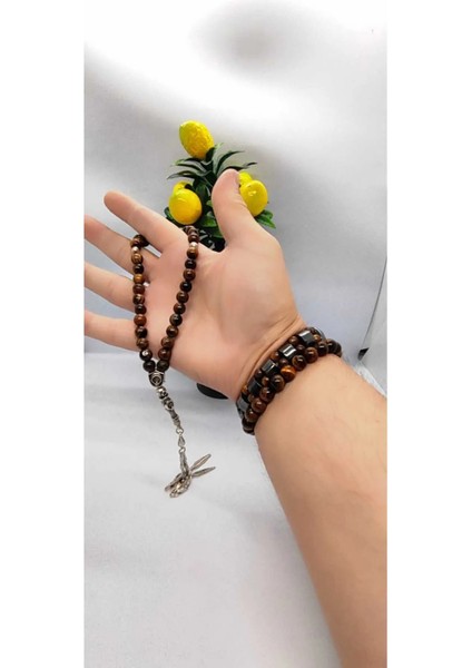 Kaplangözü Tesbih & Rolex Hematit Kaplangözü Bileklik & Kaplangözü Bileklik 3'lü Set Hediye Aksesuar