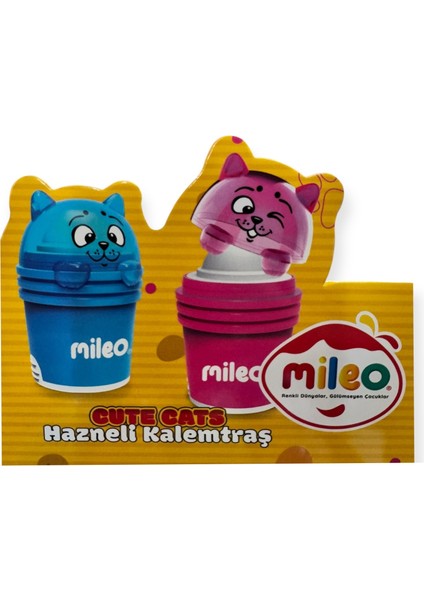 Mileo Sevimli Kediler Temalı Silgili Kalemtraş, Renkli indirimleri
