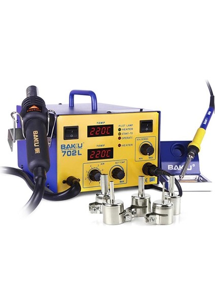 Baku BK-702L Digital Isı Ayarlı Üflemeli Lehim Havya Seti Istasyonu