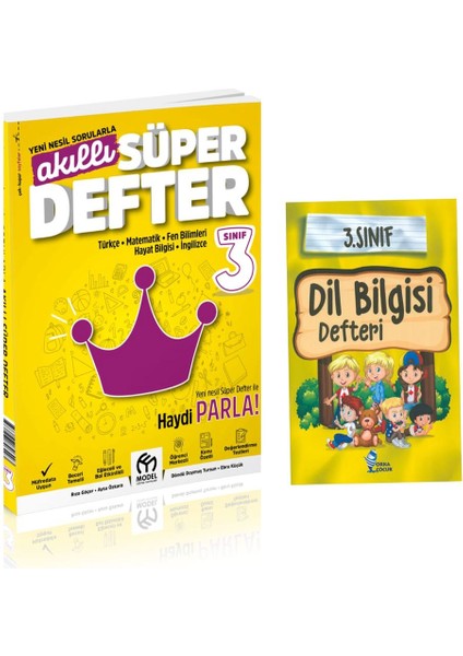 3. Sınıf Akıllı Süper Defter Tüm Dersler ve Dil Bilgisi Defteri