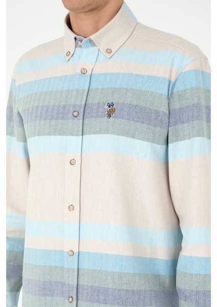 Erkek Açık Mavi Gömlek Desenli 50298079-VR003