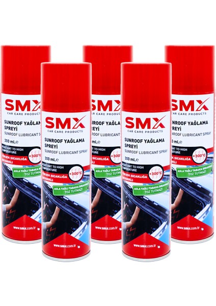 Sunroof Yağlama Spreyi 300 ml 5 Adet