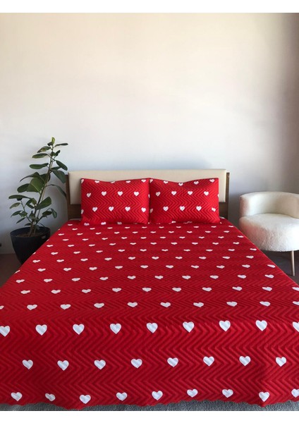 Kalpli Çift Kişilik 3 Parça Yatak Örtüsü Seti - 200X240 cm (Pvc Çantalı)