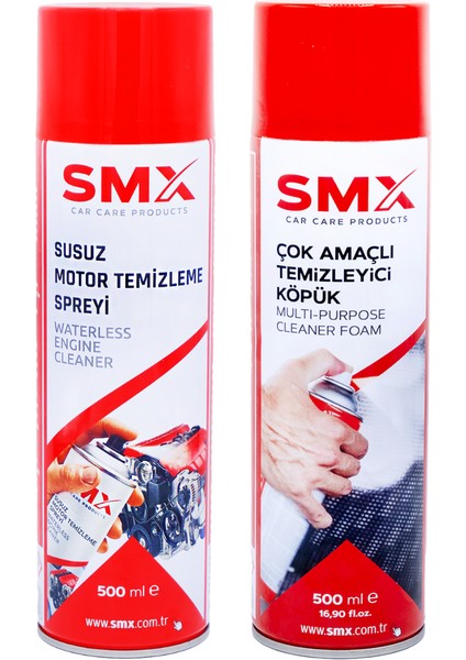 Susuz Motor Temizleme Spreyi 500 ml + Çok Amaçlı Temizleyici Köpük 500 ml