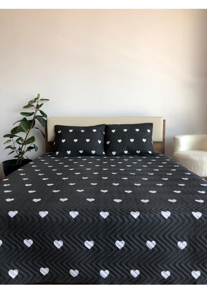 Kalpli Çift Kişilik 3 Parça Yatak Örtüsü Seti - 200X240 cm (Pvc Çantalı)