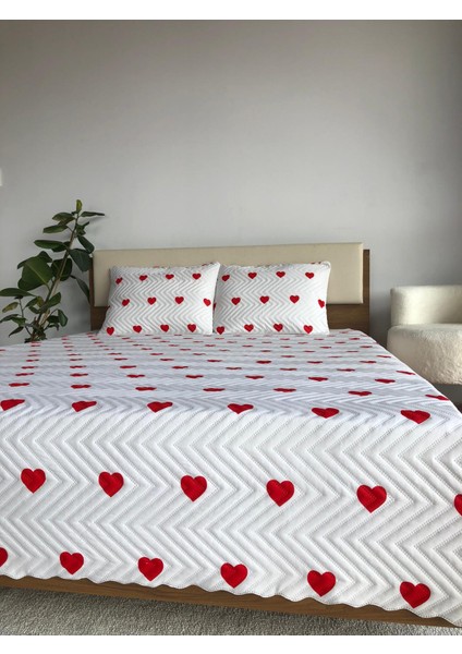 Kalpli Çift Kişilik 3 Parça Yatak Örtüsü Seti - 200X240 cm (Pvc Çantalı)
