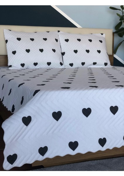 Kalpli Çift Kişilik 3 Parça Yatak Örtüsü Seti - 200X240 cm (Pvc Çantalı)