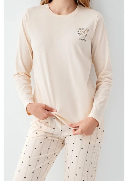 Uzun Kol Kadın Pijama Takım 3434 modelleri