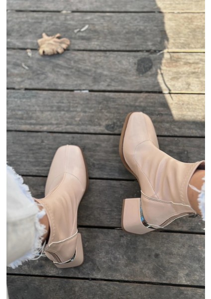 Daviyo Mat Deri Streç Kadın Bot Nude modelleri