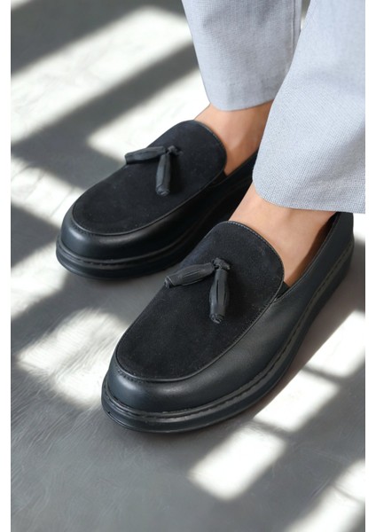 Erkek Loafer Casual Klasik Ayakkabı Siyah MN002