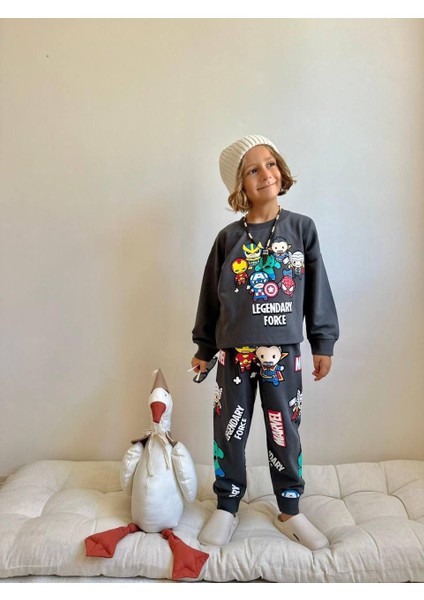 Baskılı Uzun Kollu Erkek Çocuk Alt Üst Takım