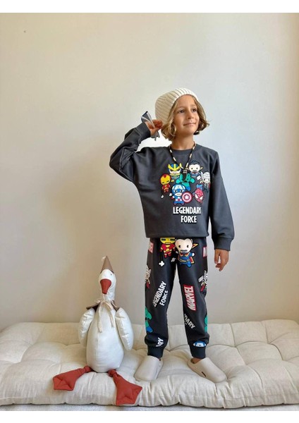 Baskılı Uzun Kollu Erkek Çocuk Alt Üst Takım modelleri