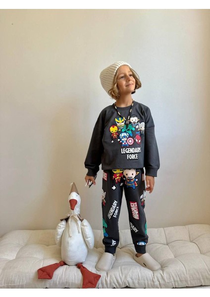 Baskılı Uzun Kollu Erkek Çocuk Alt Üst Takım fırsatları