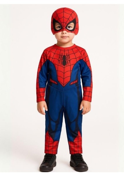 Erkek Çocuk Maskeli Spiderman Kostümü