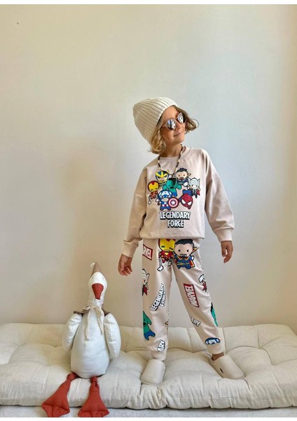 Baskılı Uzun Kollu Erkek Çocuk Alt Üst Takım