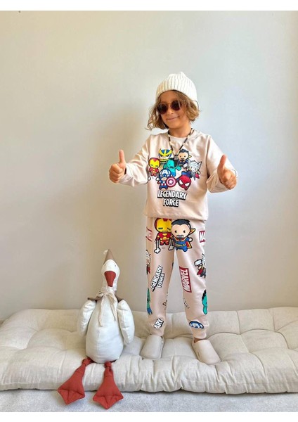Baskılı Uzun Kollu Erkek Çocuk Alt Üst Takım modelleri