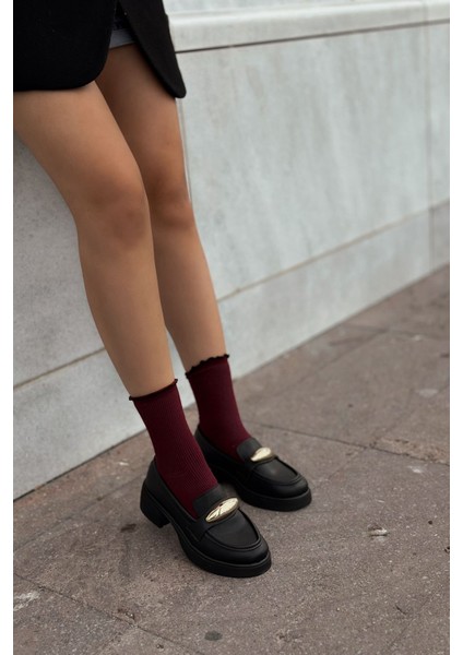 Ravilla Mat Deri Toka Detaylı Kadın Loafer Siyah fiyatları