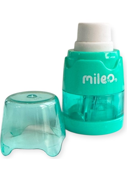 Mileo Maxi Çift Bıçaklı Kalemtraş, Silgili, Renkli, 4 Farklı Renk Seçeneği