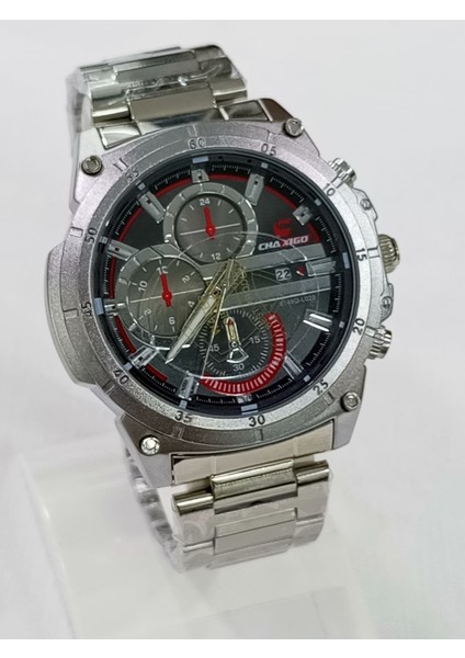 Çelik kordonlu, metalik kasa, takvim göstergeli, 2 yıl garantili, su geçirmez Erkek Kol Saati