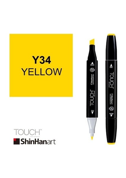 Touch Twin Brush Marker Y34 Yellow