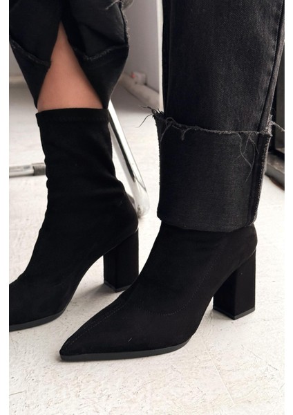 Ardews Süet Topuklu Çorap Bot Siyah fiyatları