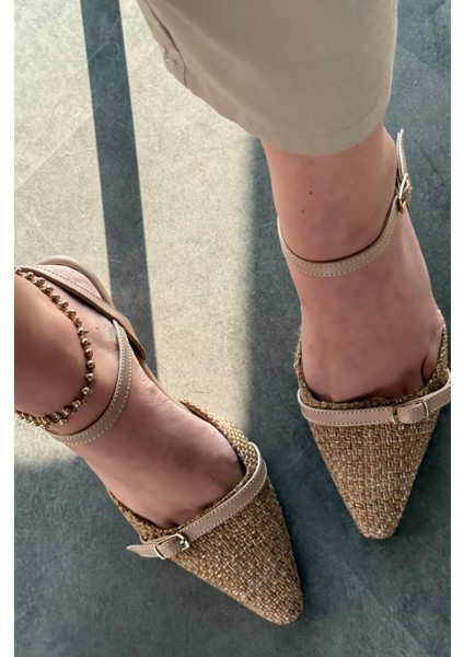 Rensowa Hasır Bej Toka Detaylı Stiletto indirimleri