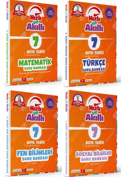 Tammat 7. Sınıf Matematik + Türkçe + Fen Bilimleri + Sosyal Bilgiler Rota Hızlı ve Akıllı Soru Bankası Tam Seti 4 Kitap