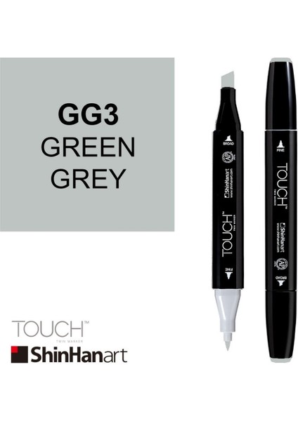 Touch Twin Brush Marker Gg3 Green Grey