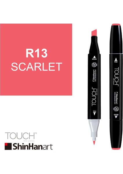 Touch Twin Brush Marker R13 Scarlet