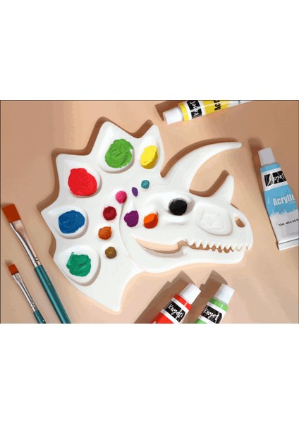 – Dinozor Kafası Şekilli Boya Paleti | 3D Baskı, Pla Sağlıklı Malzeme