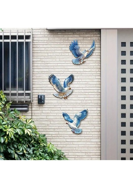 3 Parça Deniz Kuşu Duvar Dekoru Seti - Kıyı Temalı El Yapımı fırsatları