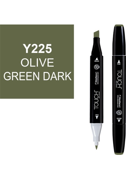 Touch Twin Brush Marker Y225 Olive Green Dark