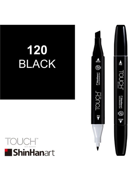 Touch Twin Brush Marker 120 Black