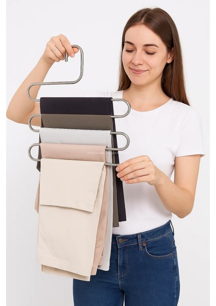 Çok Katlı Metal Pantolon Şal Kemer Havlu Askısı | Dolap Içi Alan Tasarruf Askılığı fiyatları