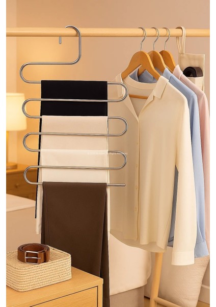 Çok Katlı Metal Pantolon Şal Kemer Havlu Askısı | Dolap Içi Alan Tasarruf Askılığı indirimleri