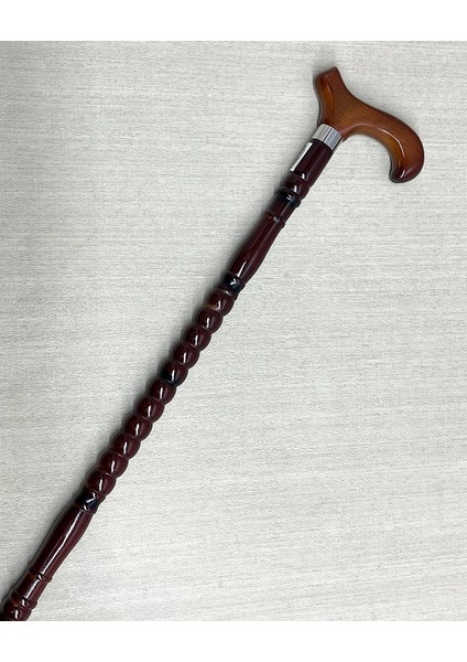 Rahat Tutuşlu Kahverengi Ahşap Baston