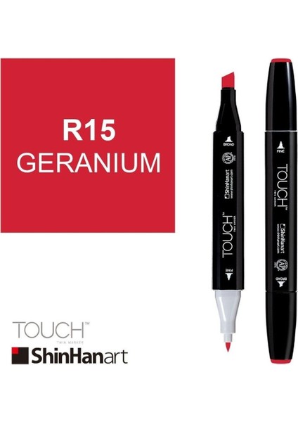 Touch Twin Brush Marker R15 Geranium
