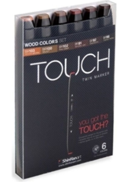 Touch Twin Marker Kalem 6lı Set Fluorescent Colors