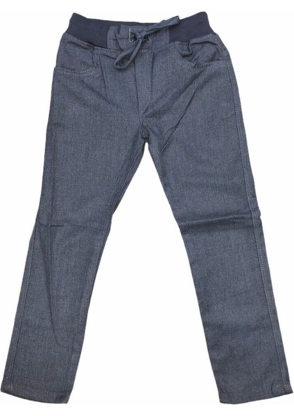 Çocuk Okul Pantalonu Şerz Kumaş Tam Lastikli Kaşkorse