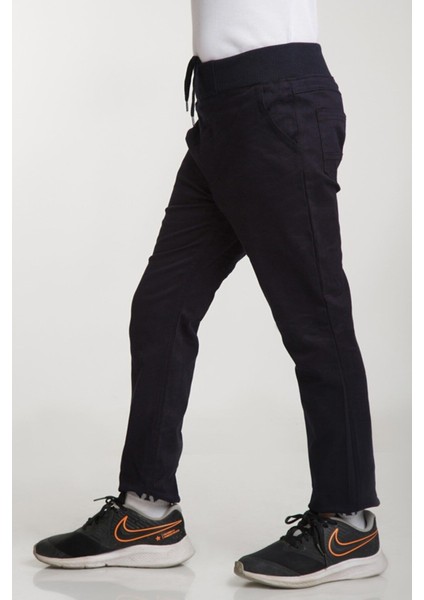 Lacivert Beli Ribanalı Likralı Kanvas Okul Pantolonu fiyatları